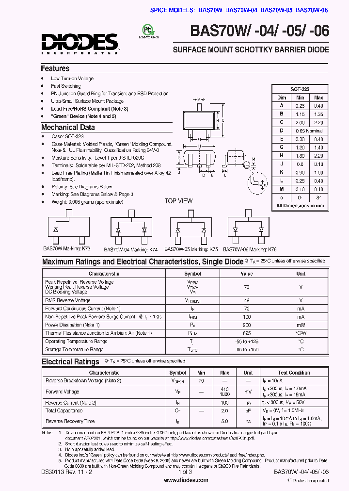 BAS70W1_1217285.PDF Datasheet