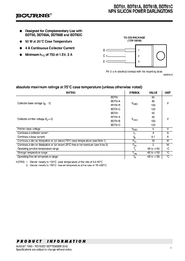 BDT61_1146719.PDF Datasheet