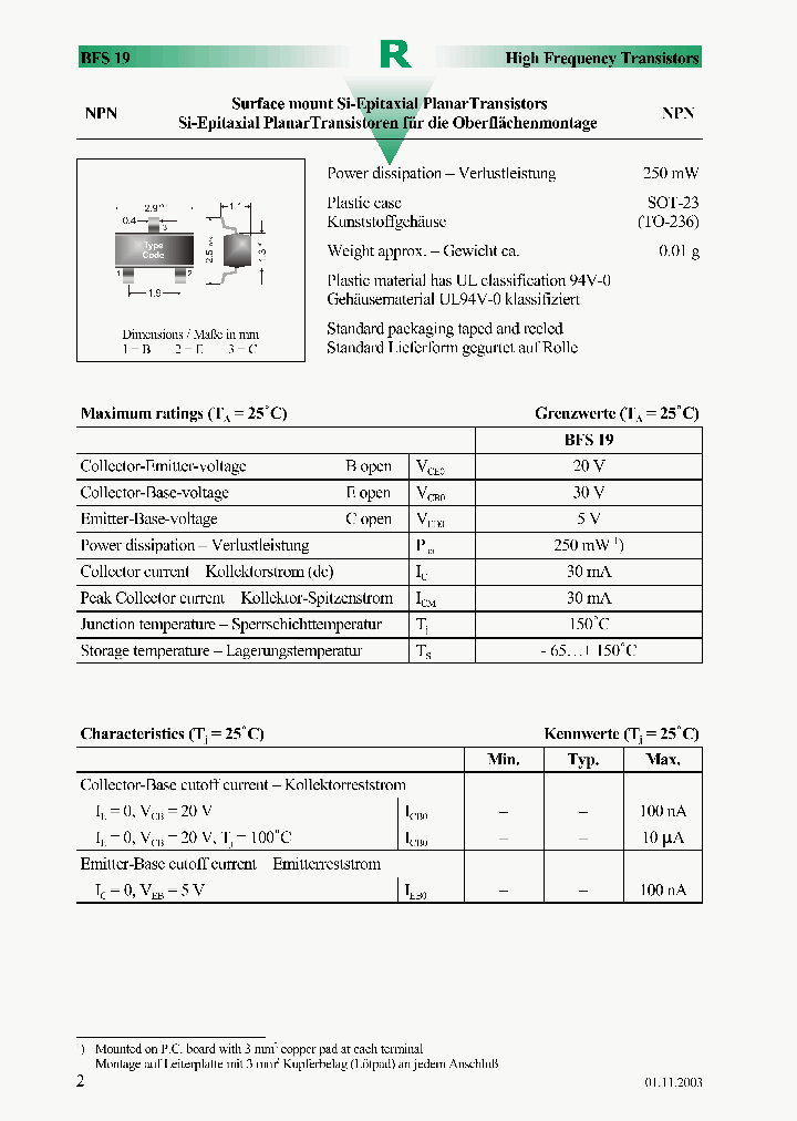 BFS19_1035648.PDF Datasheet