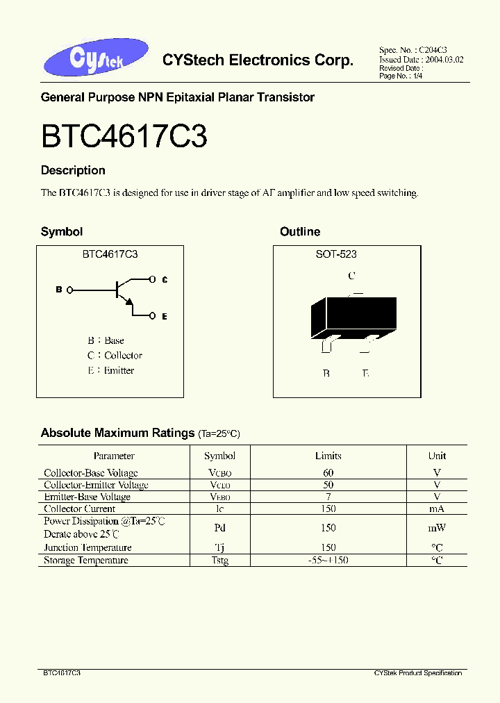 BTC4617C3_1221193.PDF Datasheet