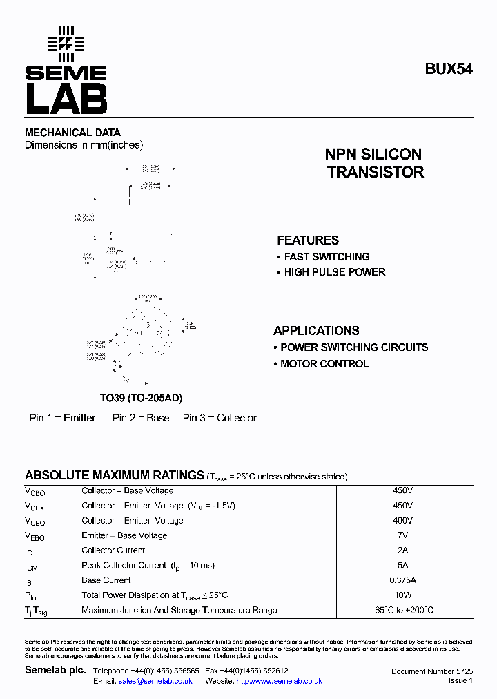 BUX54_1018139.PDF Datasheet