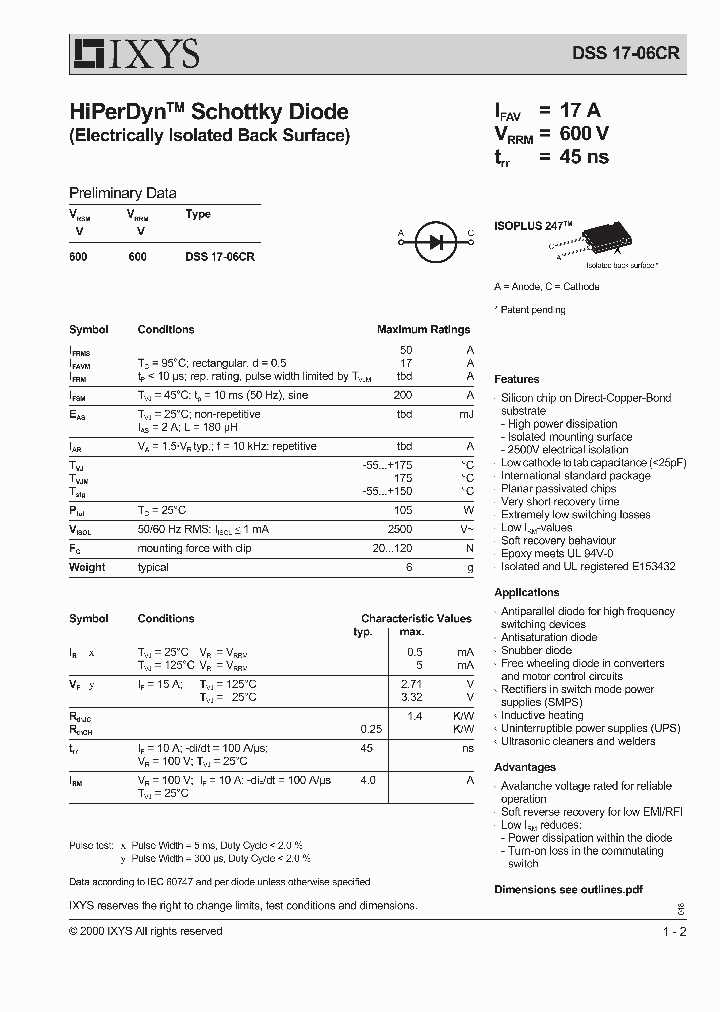 DSS17-06CR_1234843.PDF Datasheet