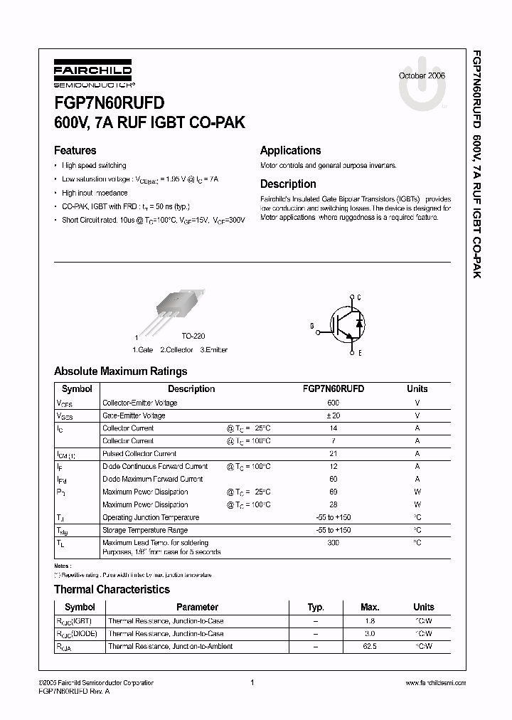 FGP7N60RUFD_1113815.PDF Datasheet