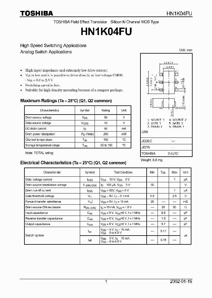 HN1K04FU_1250833.PDF Datasheet