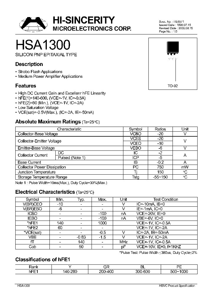 HSA1300_1251239.PDF Datasheet