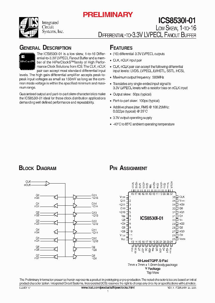 ICS8530I-01_1253107.PDF Datasheet