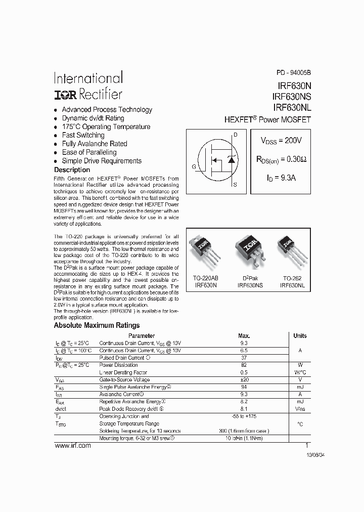 IRF630N04_1255475.PDF Datasheet