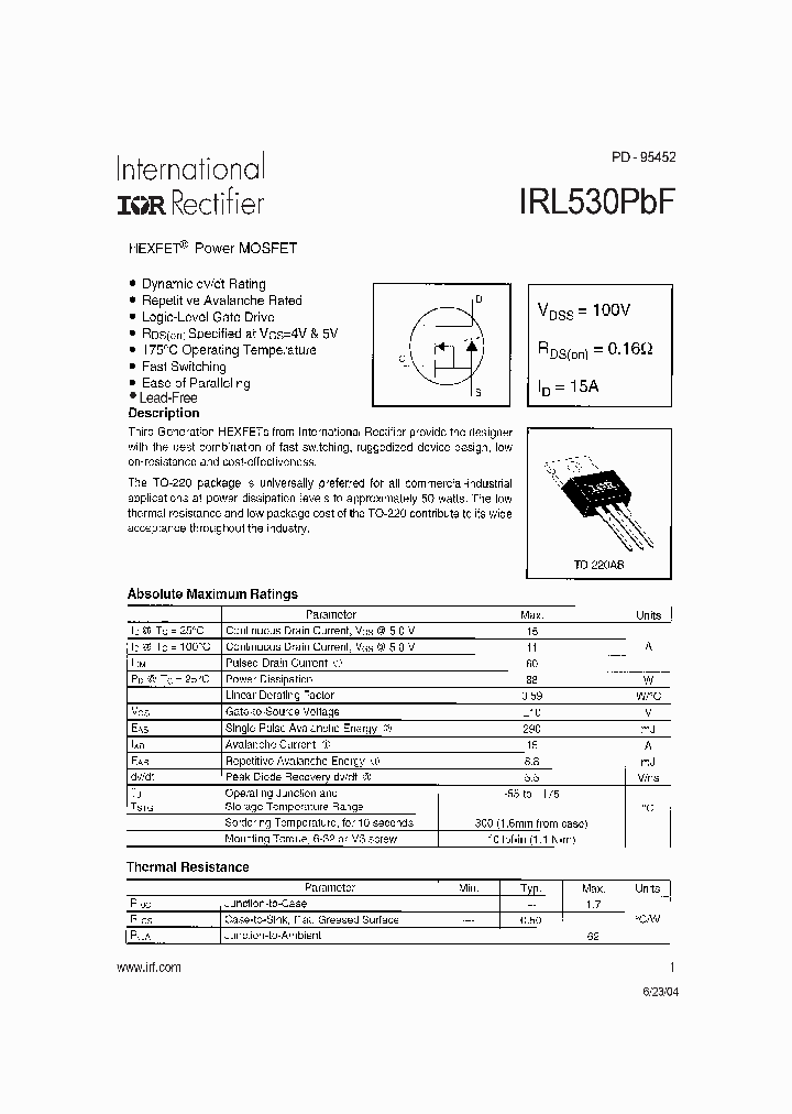 IRL530PBF_1150019.PDF Datasheet