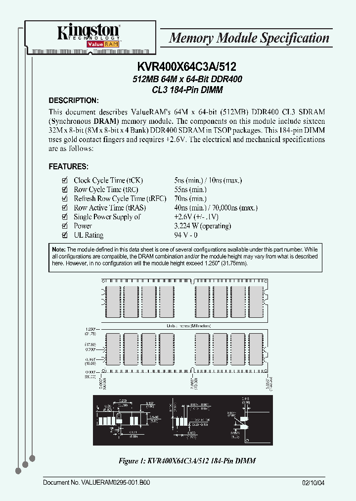 KVR400X64C3A512_1261940.PDF Datasheet