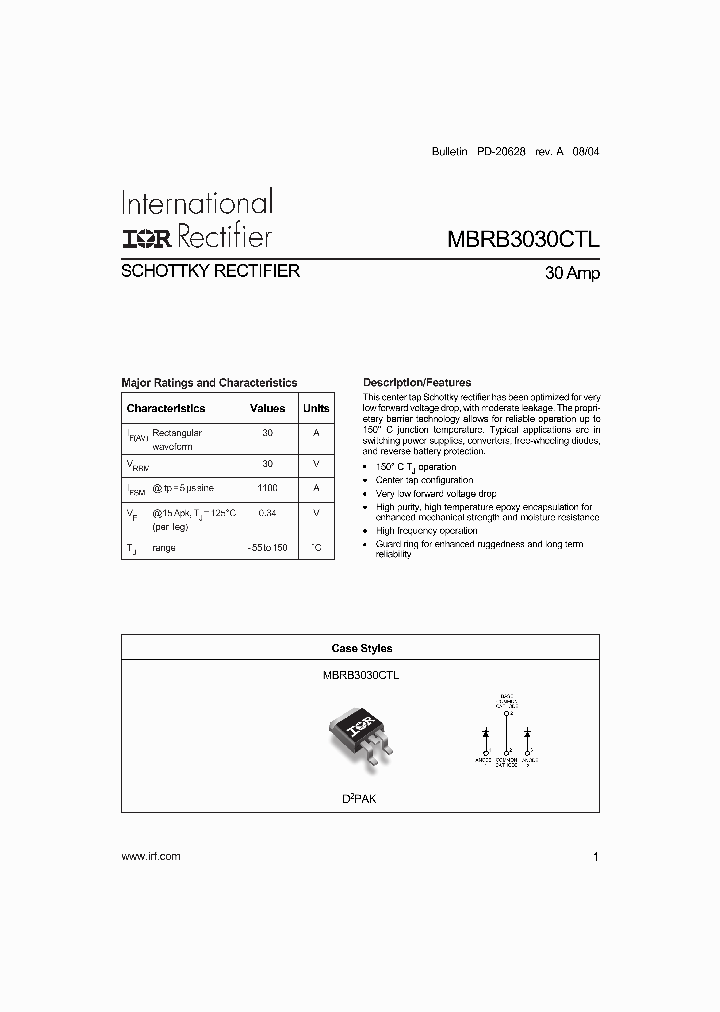 MBRB3030CTLTRL_927009.PDF Datasheet