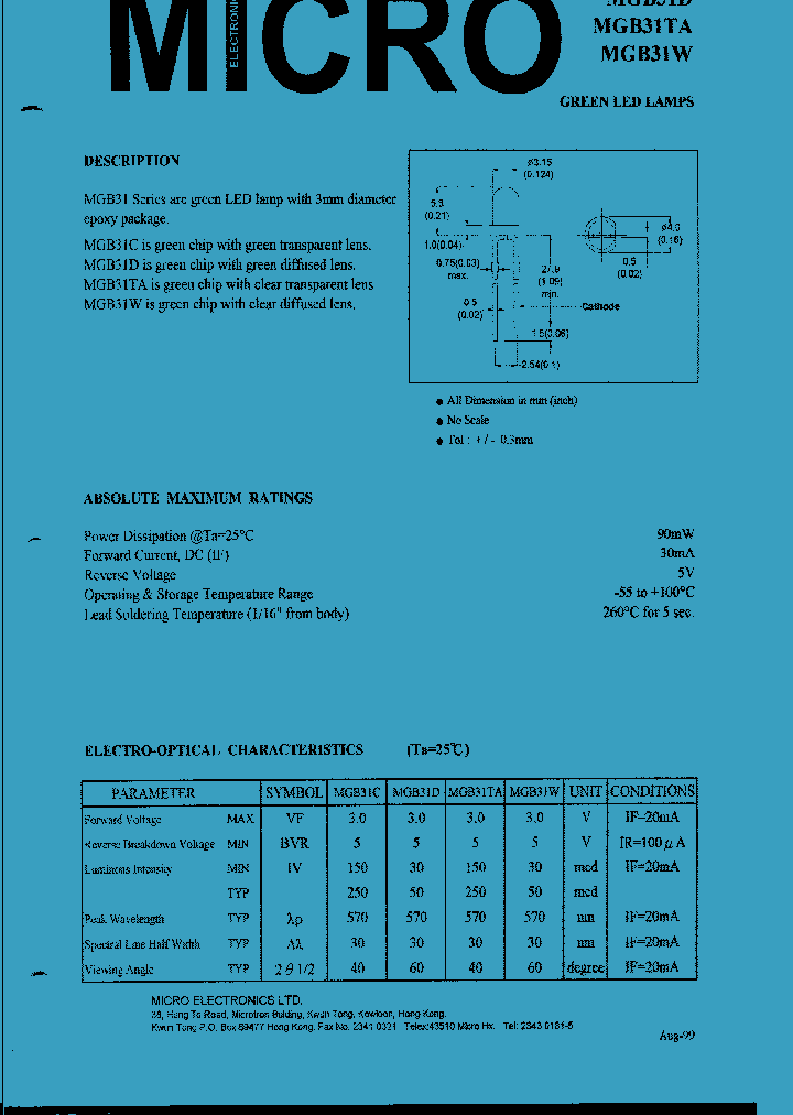 MGB31W_1278594.PDF Datasheet