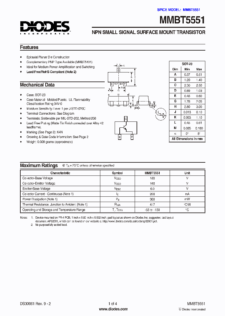 MMBT5551-7-F_1083080.PDF Datasheet