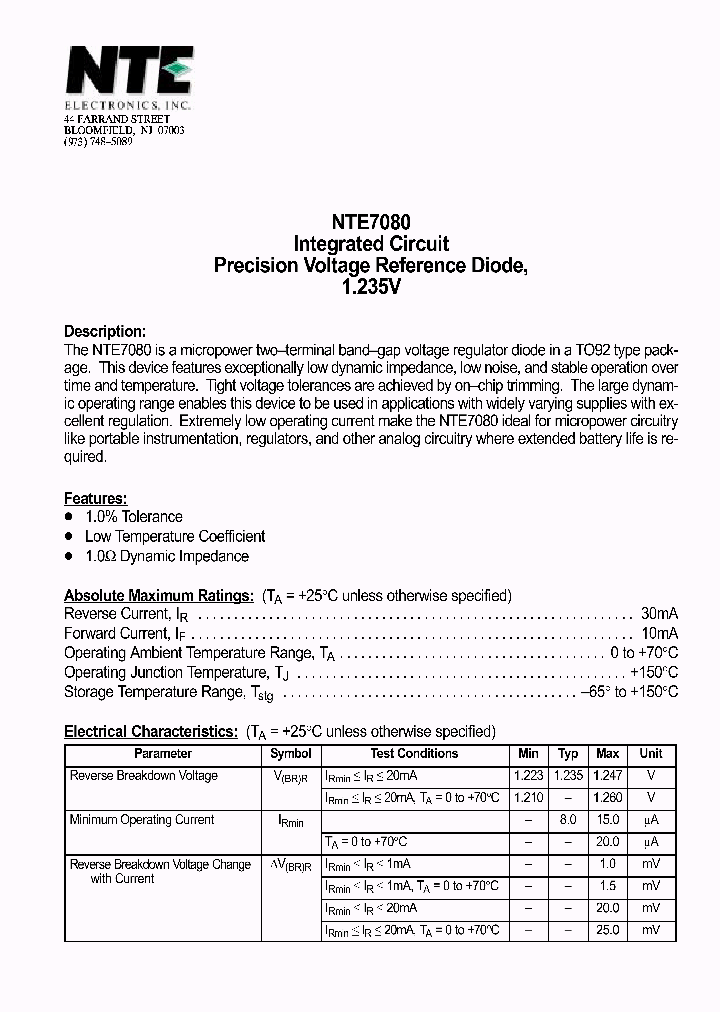 NTE7080_1291224.PDF Datasheet