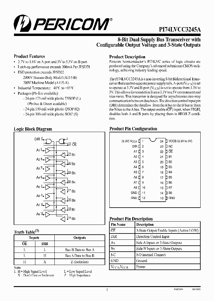 PI74LVCC3245AS_1296022.PDF Datasheet