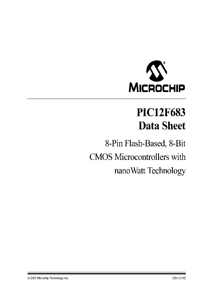 PIC12F683-IMD_1107675.PDF Datasheet