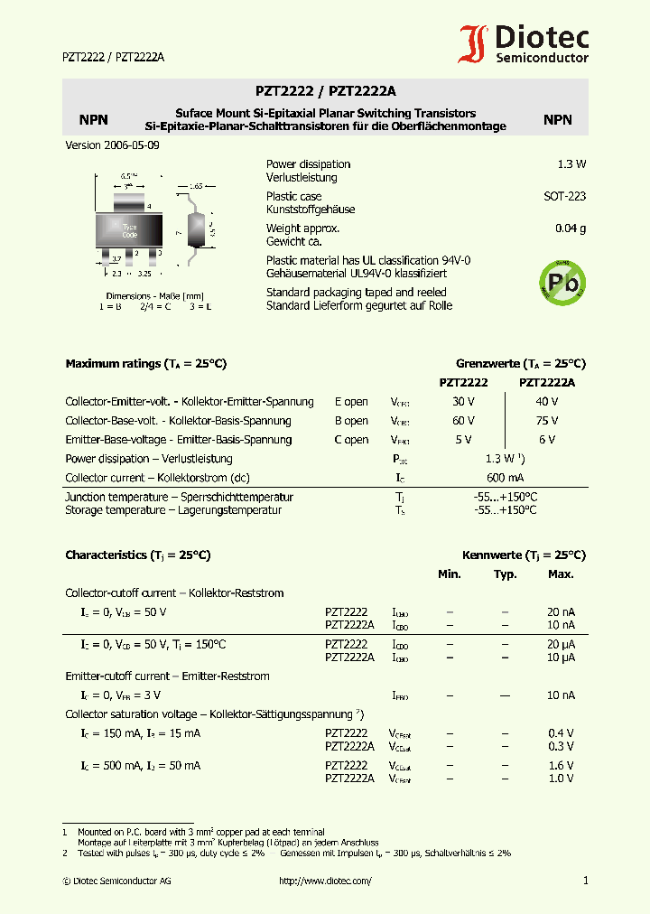 PZT2222A_1183779.PDF Datasheet