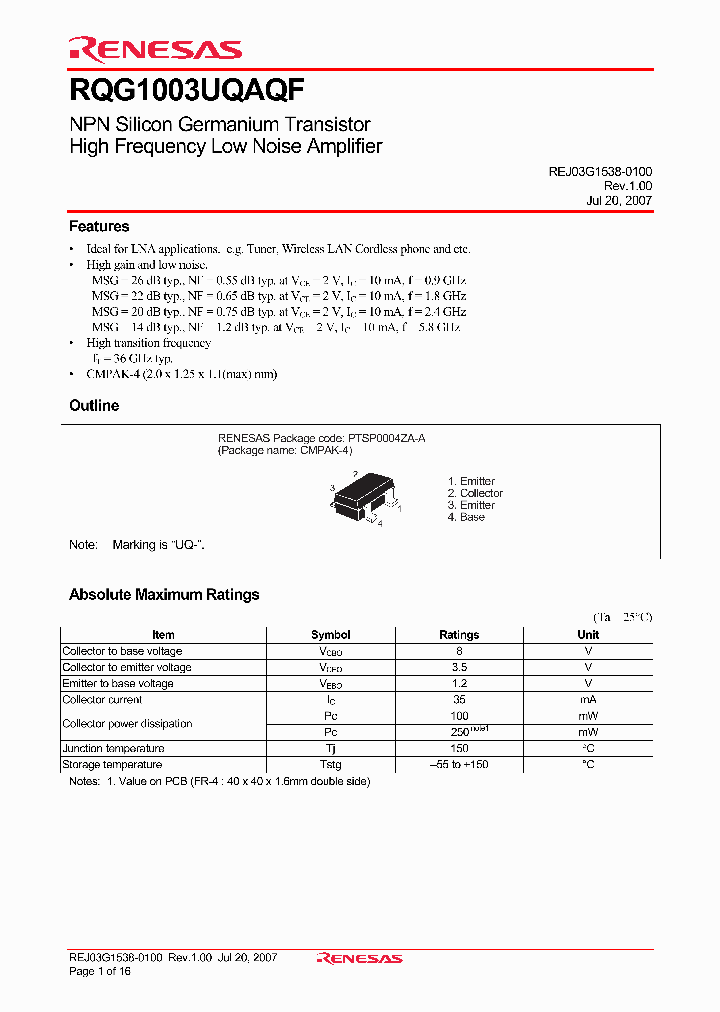 RQG1003UQAQF_1302639.PDF Datasheet