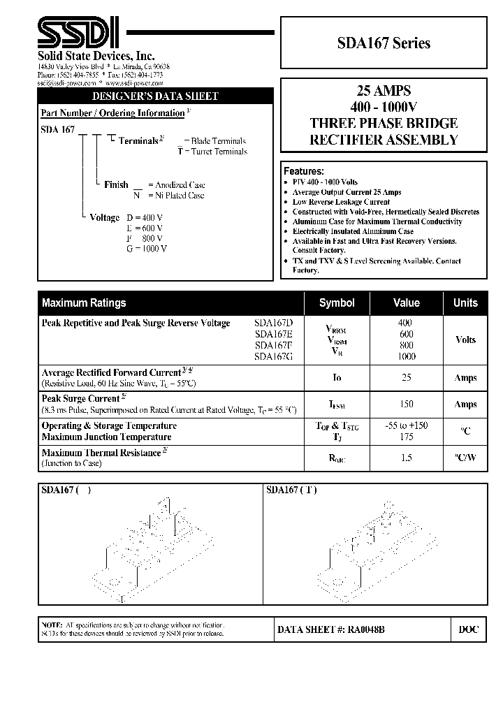 SDA167G_1306381.PDF Datasheet