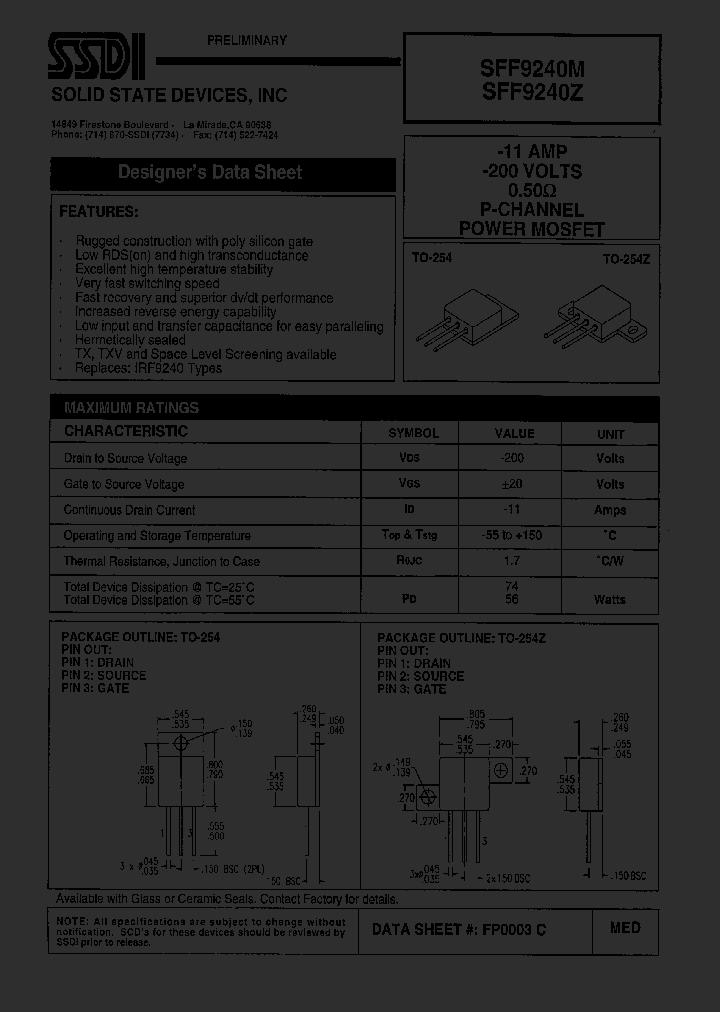 SFF9240Z_1307545.PDF Datasheet