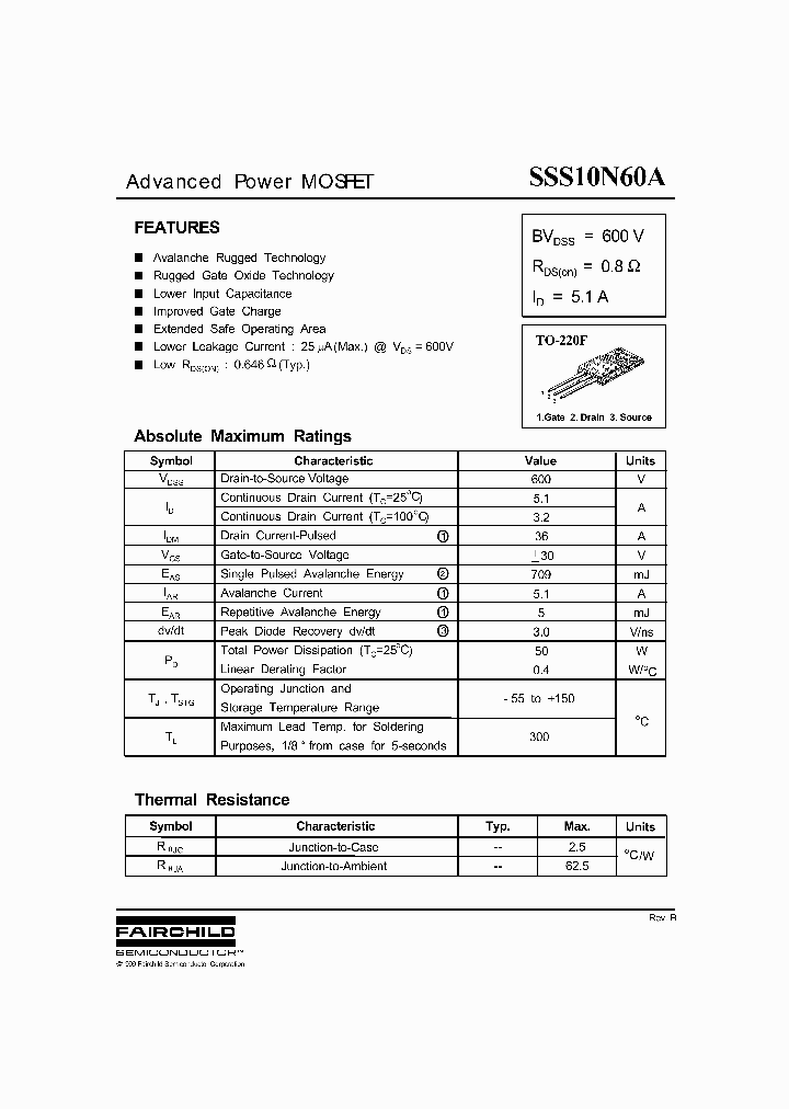 SSS10N60A_1105694.PDF Datasheet