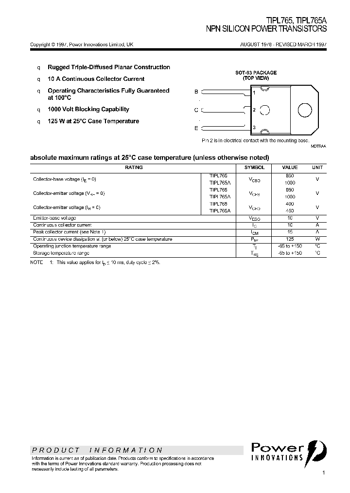 TIPL765_1133079.PDF Datasheet