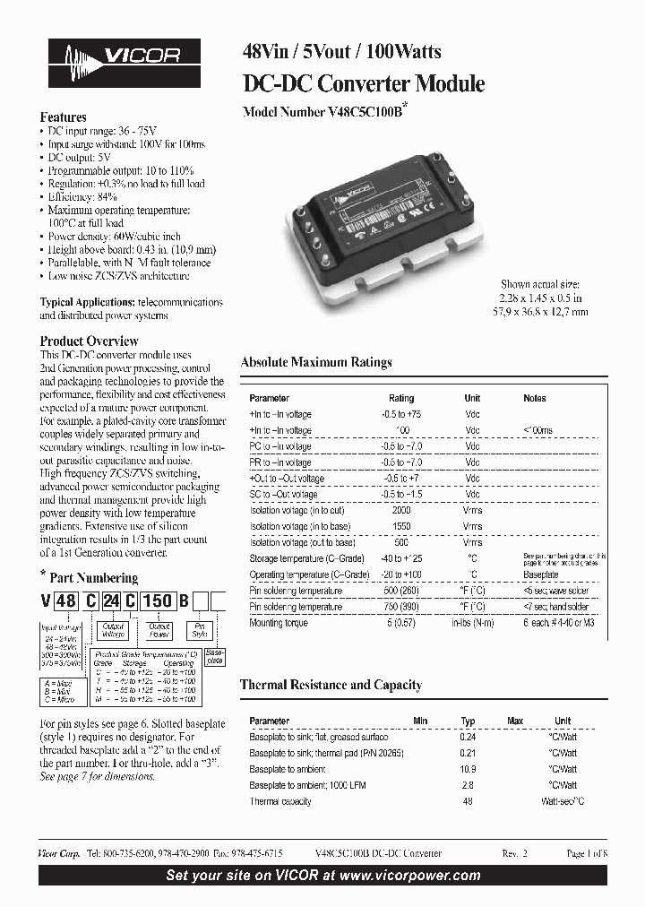 V48C5C100B_1054897.PDF Datasheet