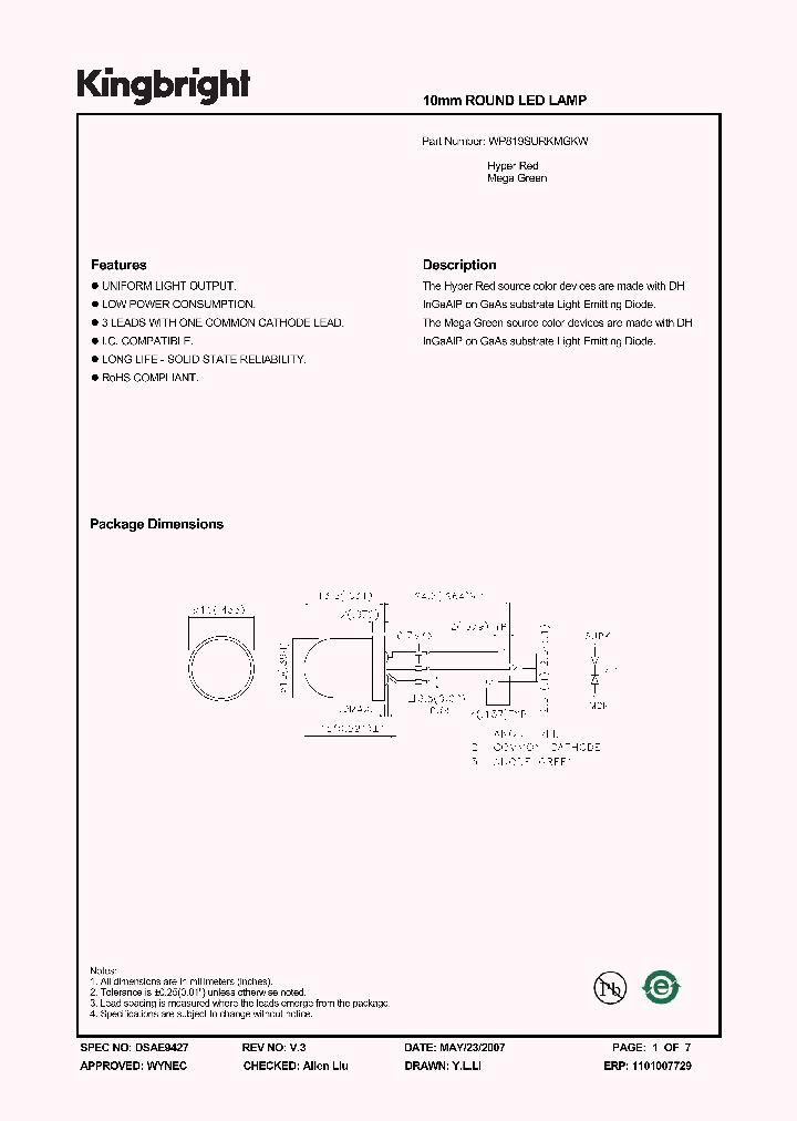 WP819SURKMGKW_1336769.PDF Datasheet