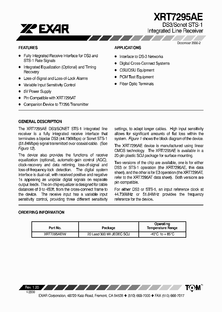 XRT7295AEIW_1338370.PDF Datasheet