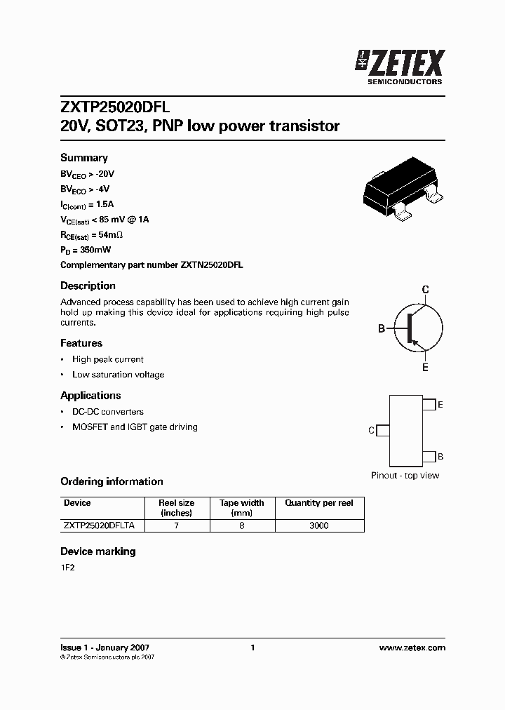 ZXTP25020DFLTA_1340065.PDF Datasheet