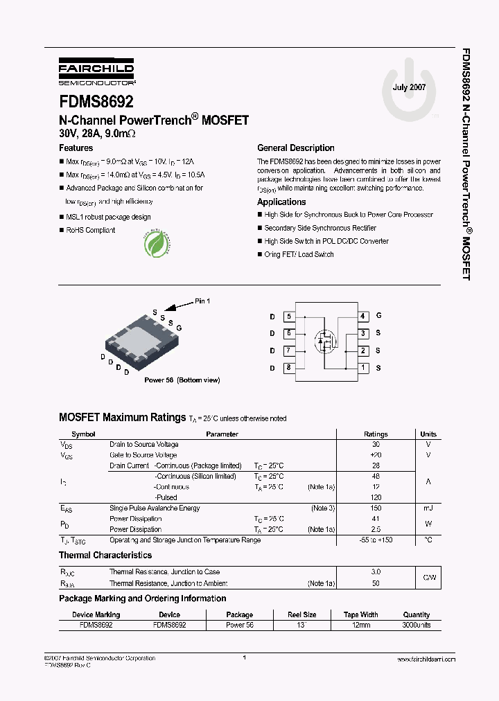 FDMS8692_4112928.PDF Datasheet