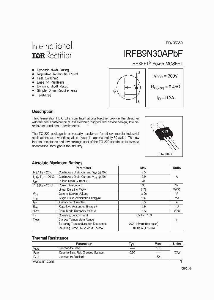 IRFB9N30APBF_4119840.PDF Datasheet