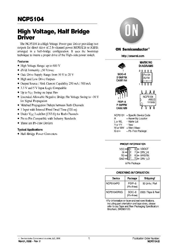 NCP5104DR2G_4150661.PDF Datasheet