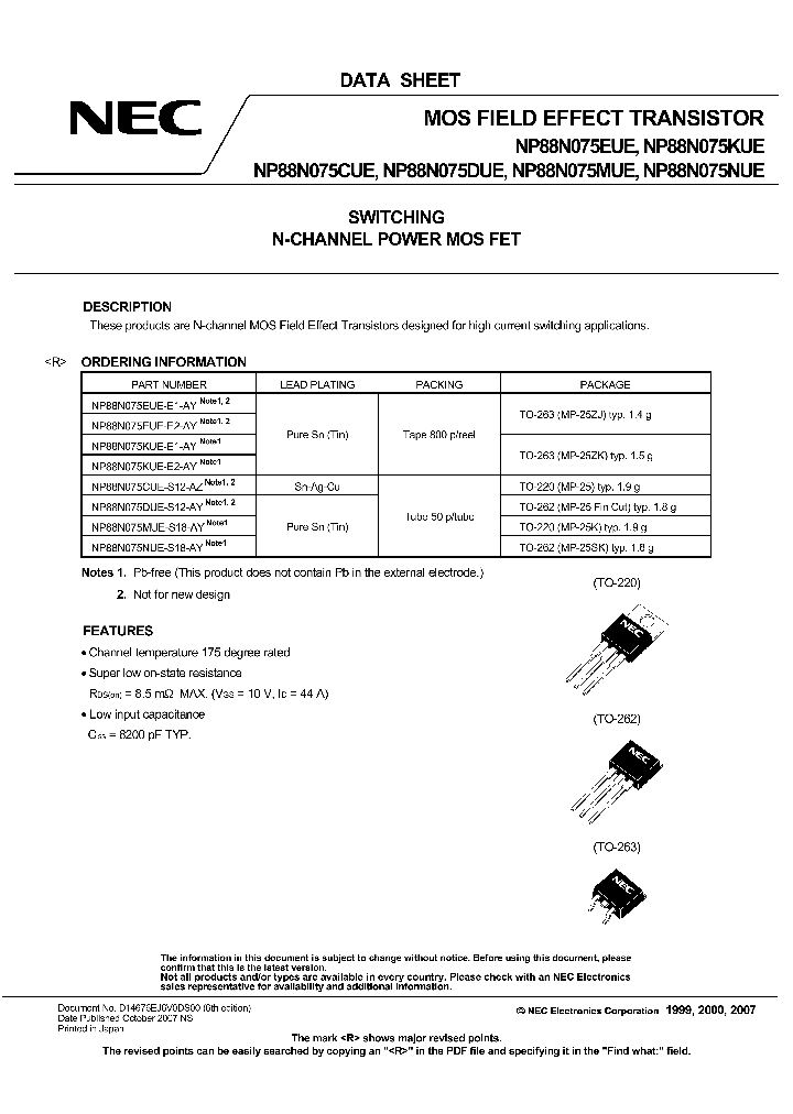 Np88n075kue4131953pdf Datasheet Download Ic On Line