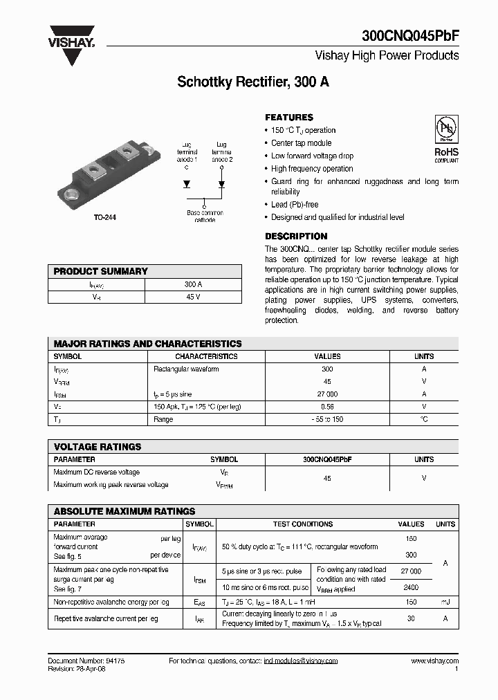 300CNQ045PBF_4788842.PDF Datasheet