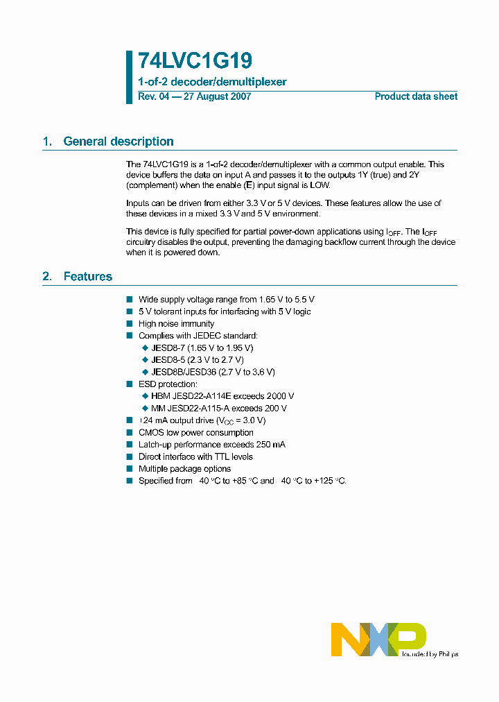 74LVC1G19GF_4222439.PDF Datasheet