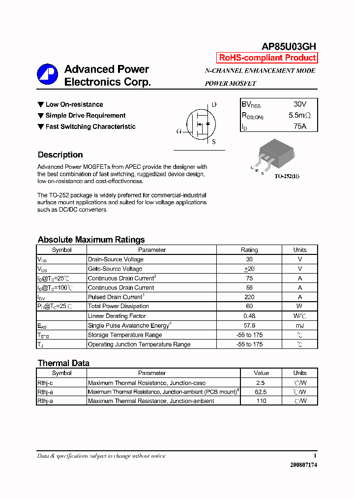 AP85U03GH_4296942.PDF Datasheet