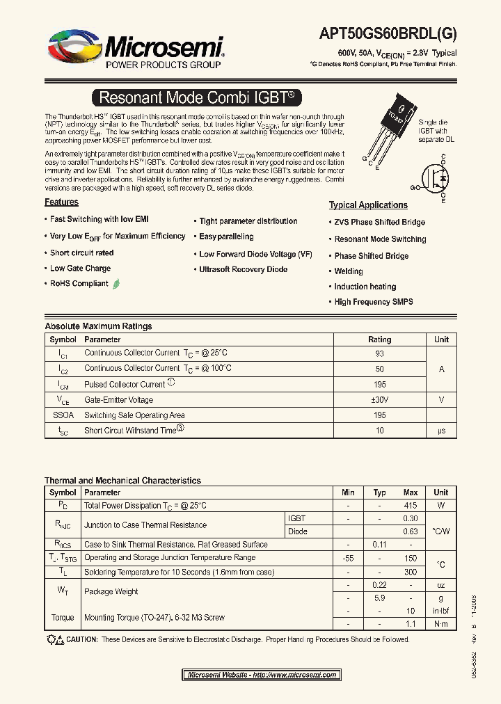 APT50GS60BRDL_4589802.PDF Datasheet