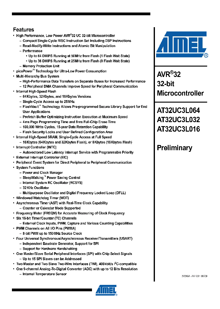 AT32UC3L032-AUR_4573250.PDF Datasheet