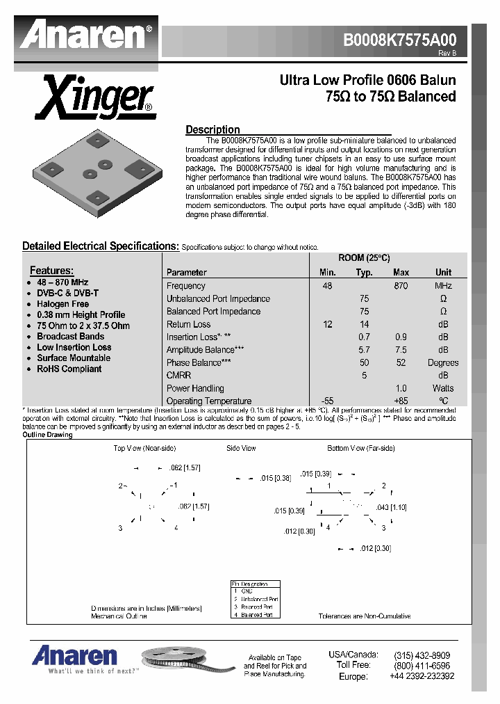 B0008K7575A00_4635480.PDF Datasheet