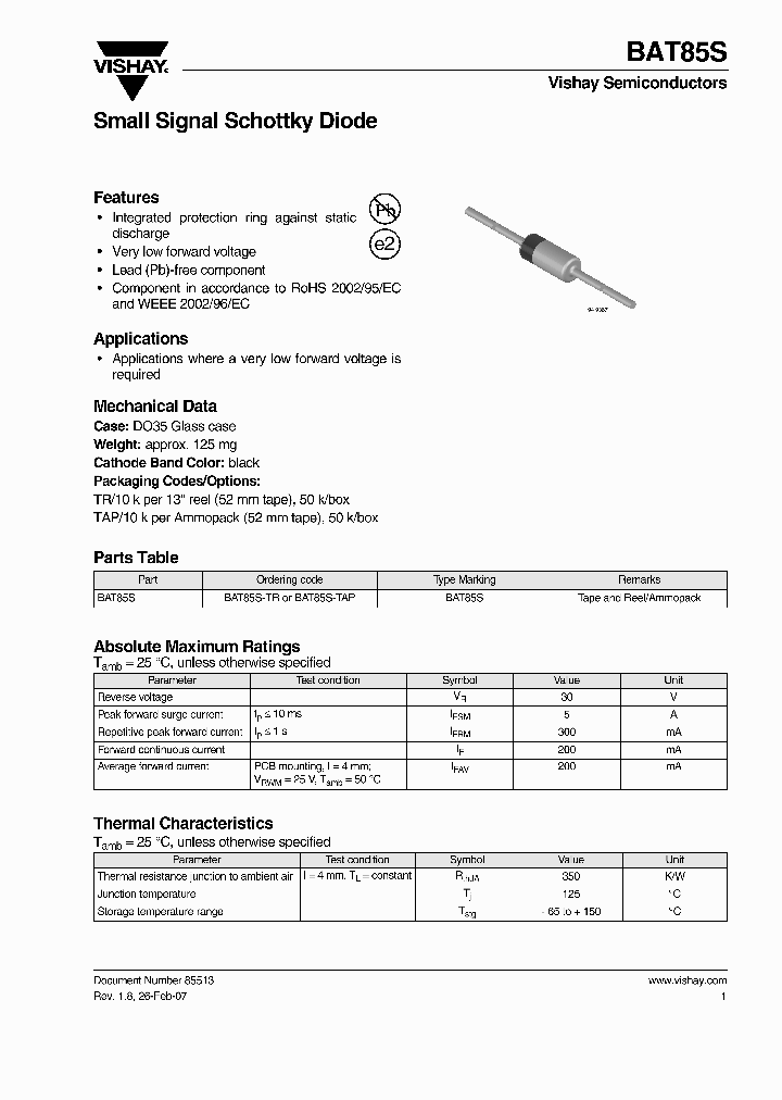 BAT85S-TAP_4406619.PDF Datasheet