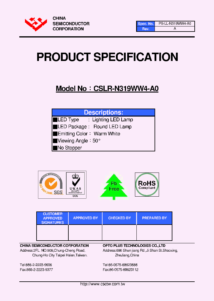 CSLR-N319WW4-A0_4432763.PDF Datasheet
