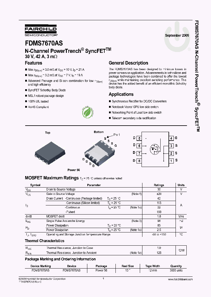 FDMS7670AS_4769665.PDF Datasheet