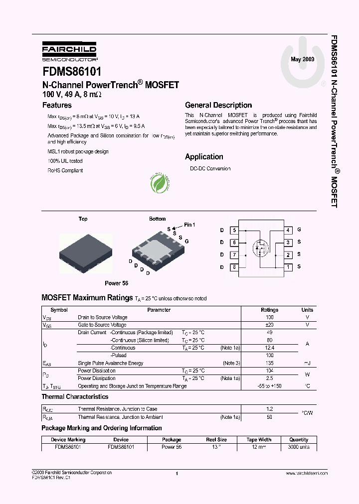 FDMS86101_4672110.PDF Datasheet