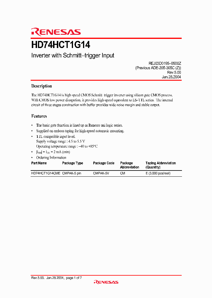 HD74HCT1G14_4296203.PDF Datasheet