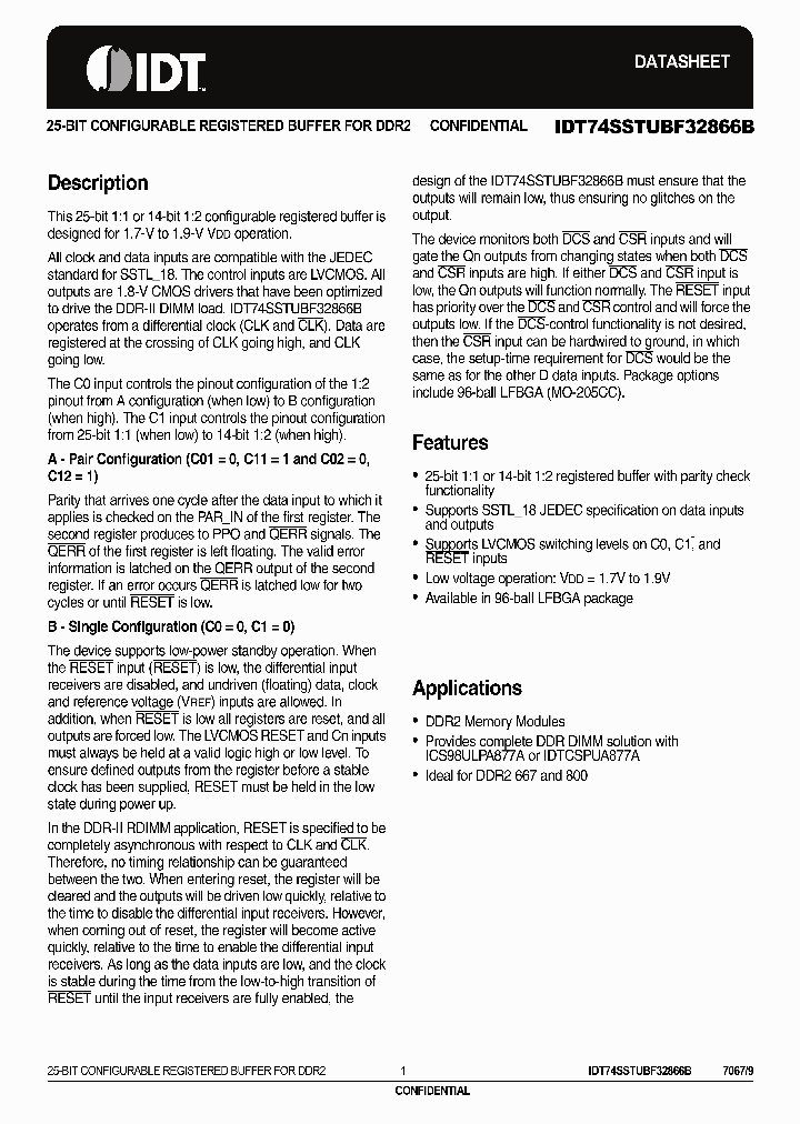 IDT74SSTUBF32866BBFG8_4201020.PDF Datasheet