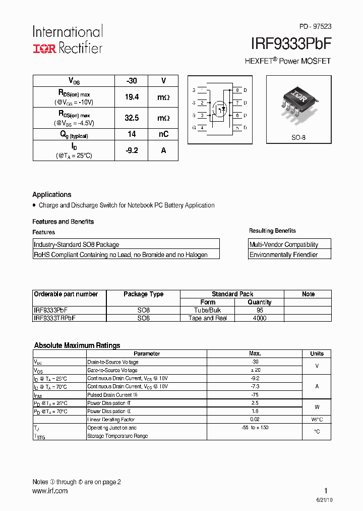 IRF9333PBF_4896393.PDF Datasheet