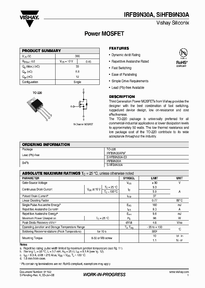 IRFB9N30A_4398222.PDF Datasheet