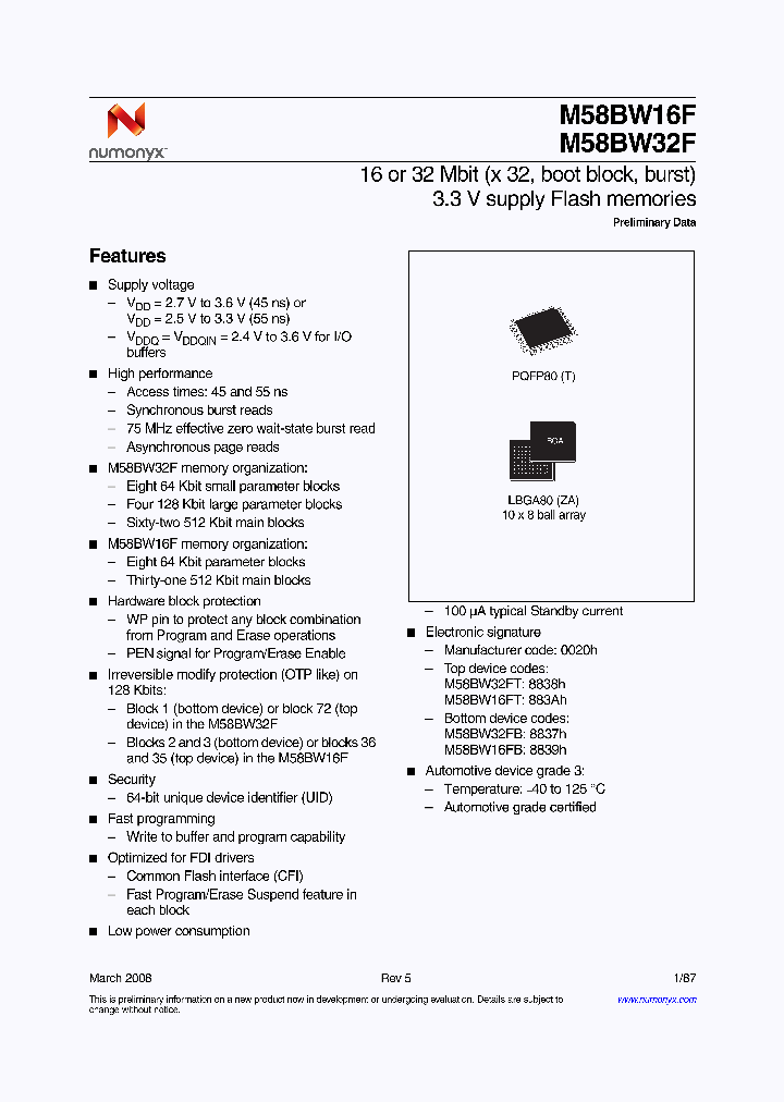 M58BW16FT4T3_4558938.PDF Datasheet