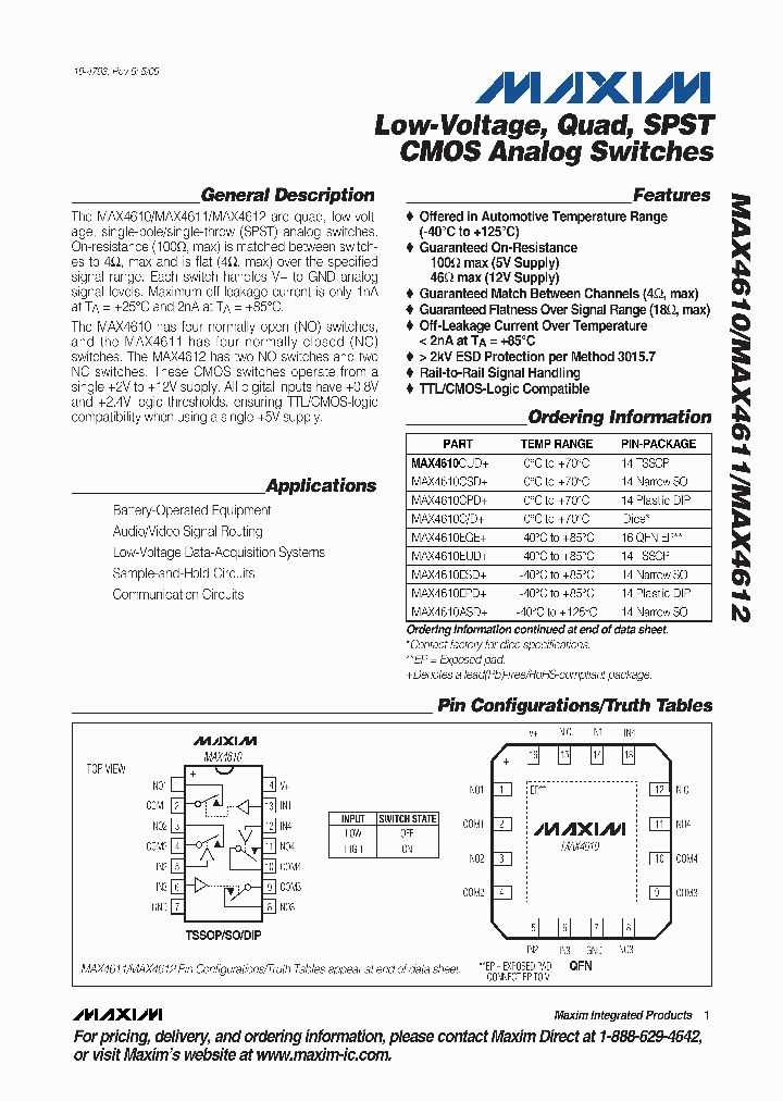 MAX4610CD_4612304.PDF Datasheet