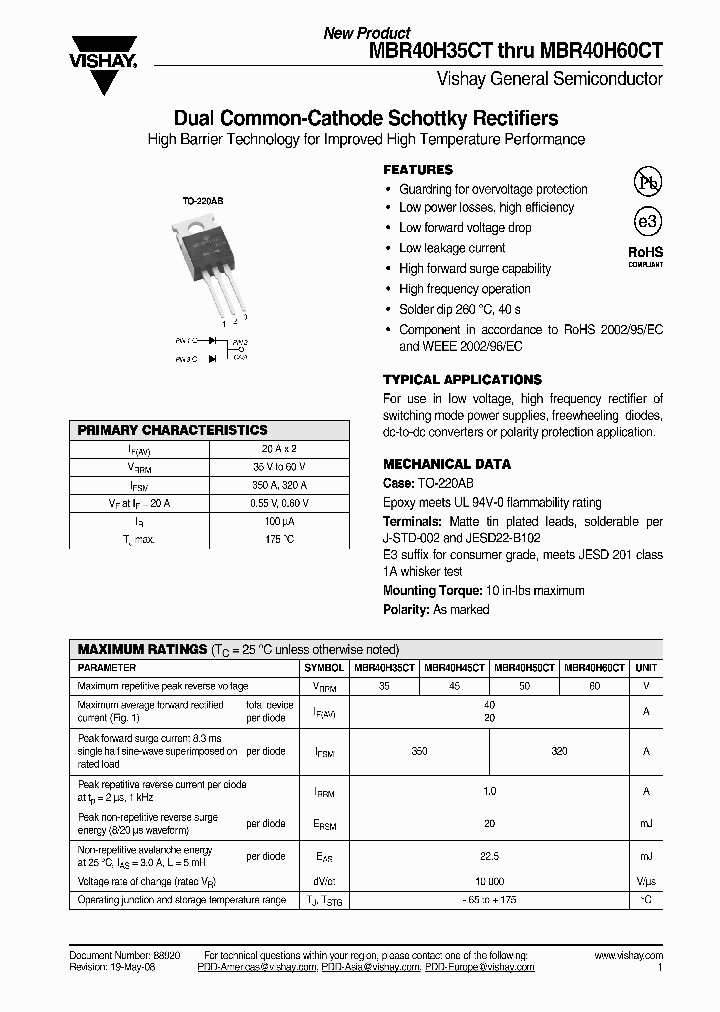 MBR40H35CT_4363980.PDF Datasheet